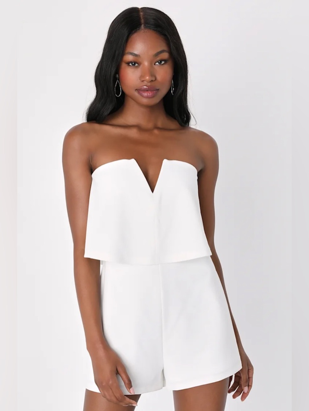 Lulus Power of Love White Strapless Romper Size S NWT